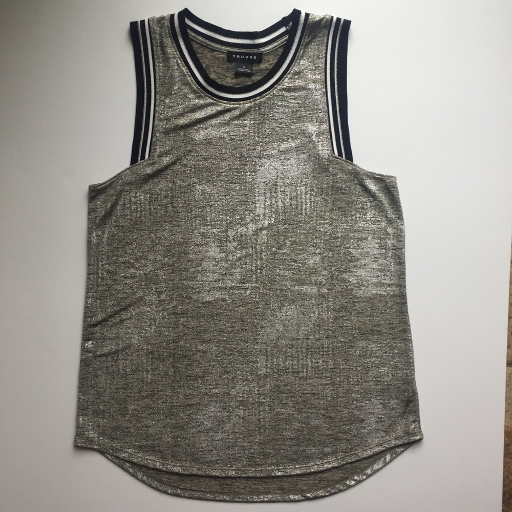 Trouvé Ladies Metallic Razor Back Tank Top